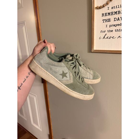 Converse Pro Leather Low Top Suede Lily Pad/Pale Mens Size 8.5 167889c - Picture 5 of 5